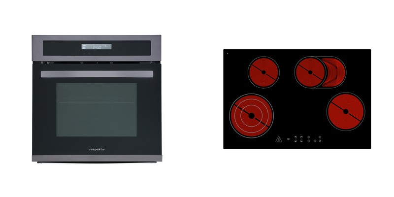 Four CuisiniÃ¨Re Cuisson VitrocÃ©Ramique Herdset Montage Sans Cadre Noir Steel
