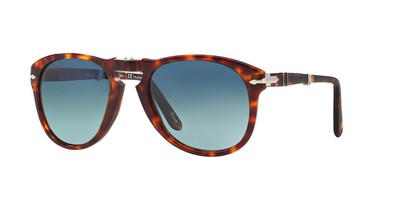 Pre-owned Persol Po 0714 Havana/blue Shaded 54/21/140 Unisex Sunglasses