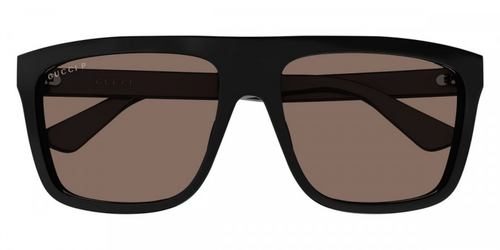 Pre-owned Gucci Gg0748s-005-59 Black Brown