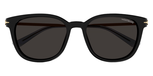 Pre-owned Montblanc Mb0304sa-001-55 Black Gold In Gray