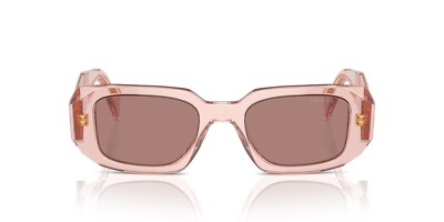 Pre-owned Prada Sunglasses Pr17ws 19q10d 49mm Transparent Peach / Light Brown Lens