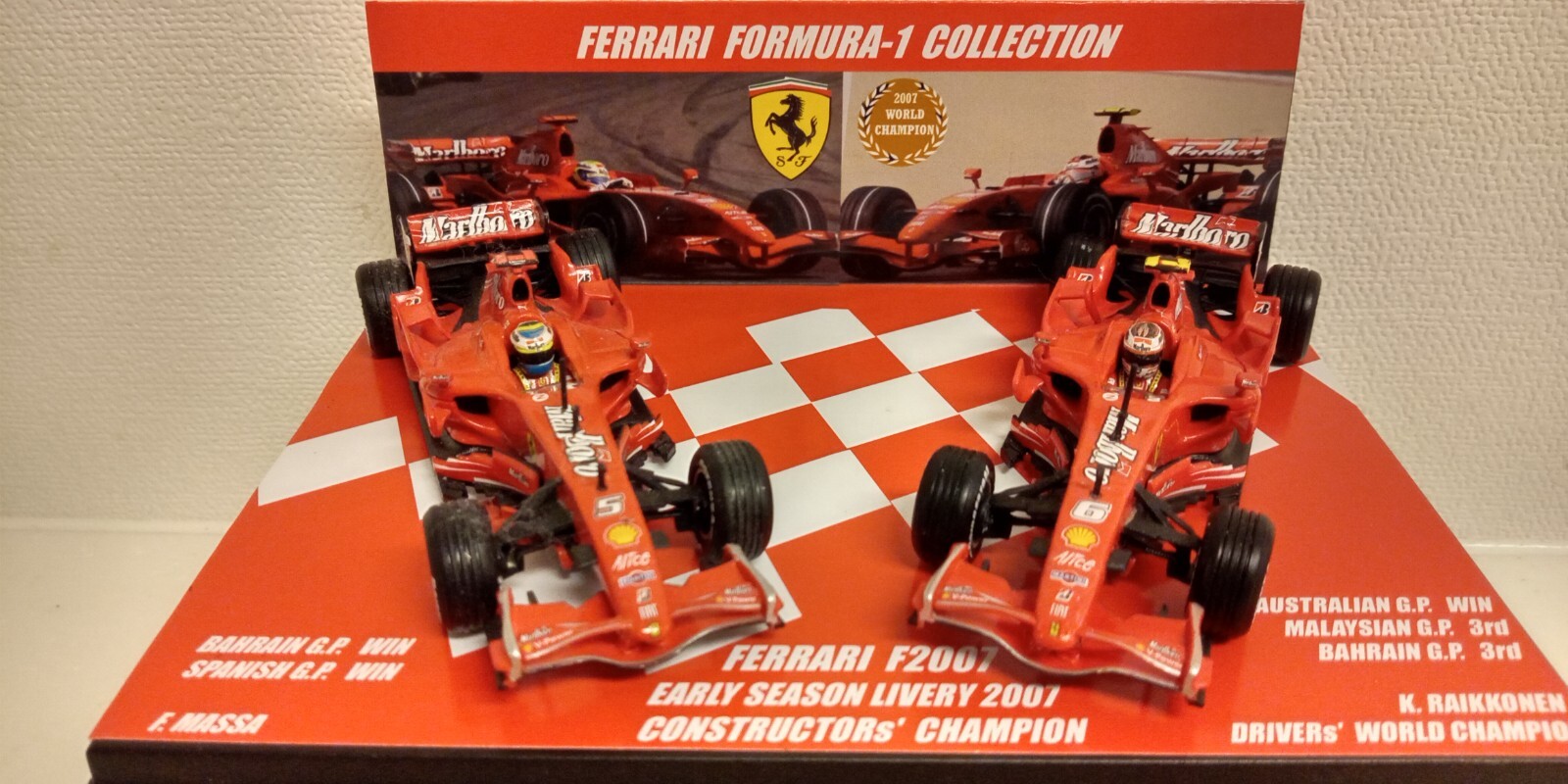 ミニカー Hot Wheels F2007 CONSTRUCTORS' CHAMPIONS HotWheels Ferrari F2007 - Kimi Räikkönen & Felipe Massa