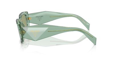 Pre-owned Prada Sunglasses Pr17ws 11r10e Transparent Sage / Green Mirror Internal Silver