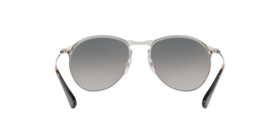 Pre-owned Persol Po7649s 1068m3 Mt Silver Grad Green Polarized 53 Mm Men's Sunglasses