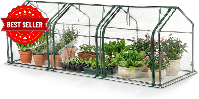 Mini Greenhouse, 269X91X91 Cm Outdoor Portable Quick-Setup Waterproof UV Protect