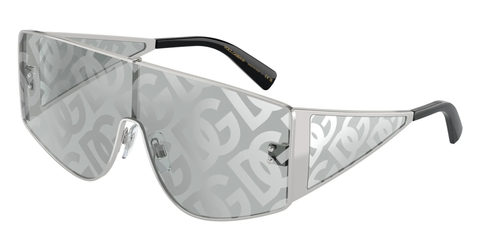 Pre-owned Dolce & Gabbana Dg2305 05/al Silver Light Grey Mirror Dg 145mm In Gray