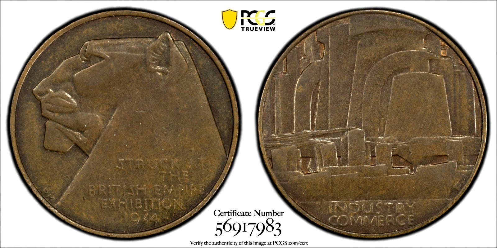 1924 British Empire Exhibition Medal Medal Eimer-1990 BHM
