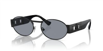 Pre-owned Versace Ve 2264 Matte Black/grey 56/18/140 Unisex Sunglasses In Gray