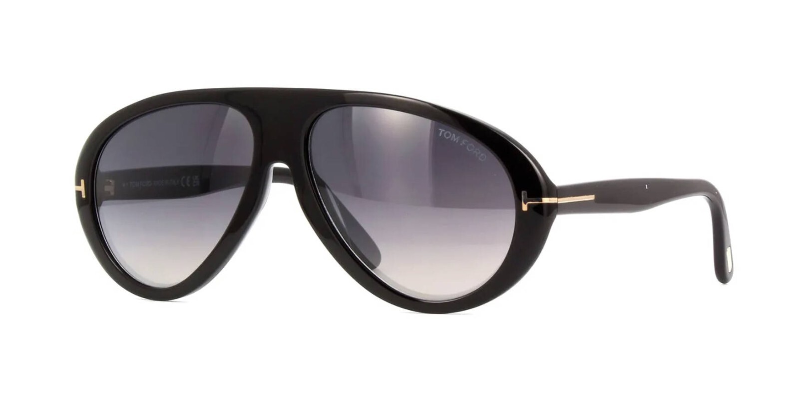 Pre-owned Tom Ford Camillo-02 Ft 0988 Shiny Black/grey Shaded (01b) Sunglasses