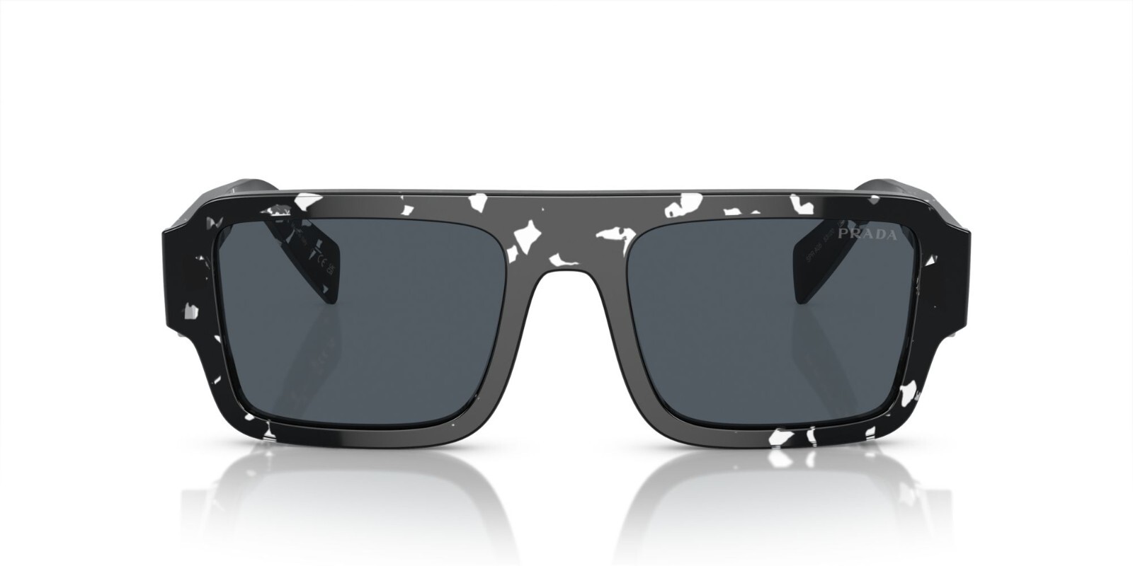 Pre-owned Prada Pr A05s Black Tortoise/dark Grey (15o-70b) Sunglasses In Gray