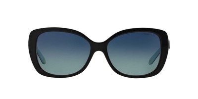 Pre-owned Tiffany & Co Sunglasses Tf4106b 80014u 57mm Black / Black Polarized Lens In Blue
