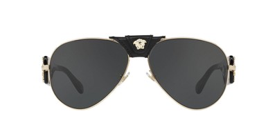 Pre-owned Versace 2150q Sunglasses 100287 Gold 100% Authentic In Gray