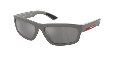 Pre-owned Prada Linea Rossa Ps 05zs 16x7w1 Grey Metal Mirror Silver 59 Mm Men's Sunglasses In Grey Mirror Silver