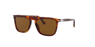 Pre-owned Persol Po3225s Rectangular Sunglasses Havana/brown Polarized 56 Millimeters