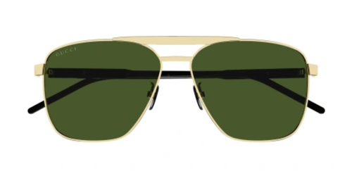 Pre-owned Gucci Gg1164s-004 Square Havana Gold In Green