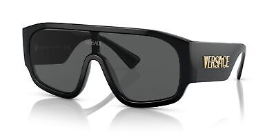 Pre-owned Versace Sunglasses Ve4439 Gb187 33mm Black / Dark Grey Lens In Gray