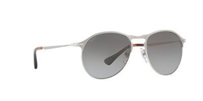 Pre-owned Persol Po7649s 1068m3 Mt Silver Grad Green Polarized 53 Mm Men's Sunglasses