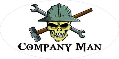 3 - Company Man Skull Oilfield Roughneck Hard Hat Helmet Sticker H324