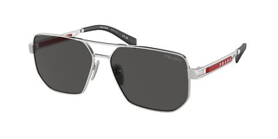 Pre-owned Prada Linea Rossa Sunglasses Ps 51zs 1bc06f Silver Grey Man In Gray