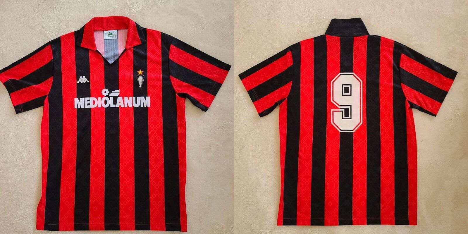 VAN BASTEN #9 AC Milan 1988 1989 1990 HOME XL Football Shirt VAN BASTEN #9 AC Milan 1988 1989 1990 HOME XL Football Shirt