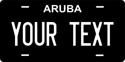 Aruba  Black White Personalized License plates Auto Bike Motorcycle