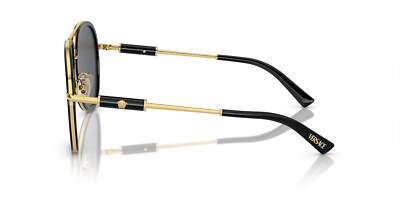 Pre-owned Versace 0ve2260-100287 Black Gold Sunglasses In Gray