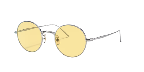 Pre-owned Oliver Peoples 0ov1293st-485036r6 Round Silver In Yellow