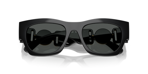 Pre-owned Versace Sunglasses Ve4479u Gb187 52mm Black / Dark Grey Lens In Gray