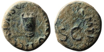 Roman Bronze Quadrans - Rome 41-54 AD  - Claudius