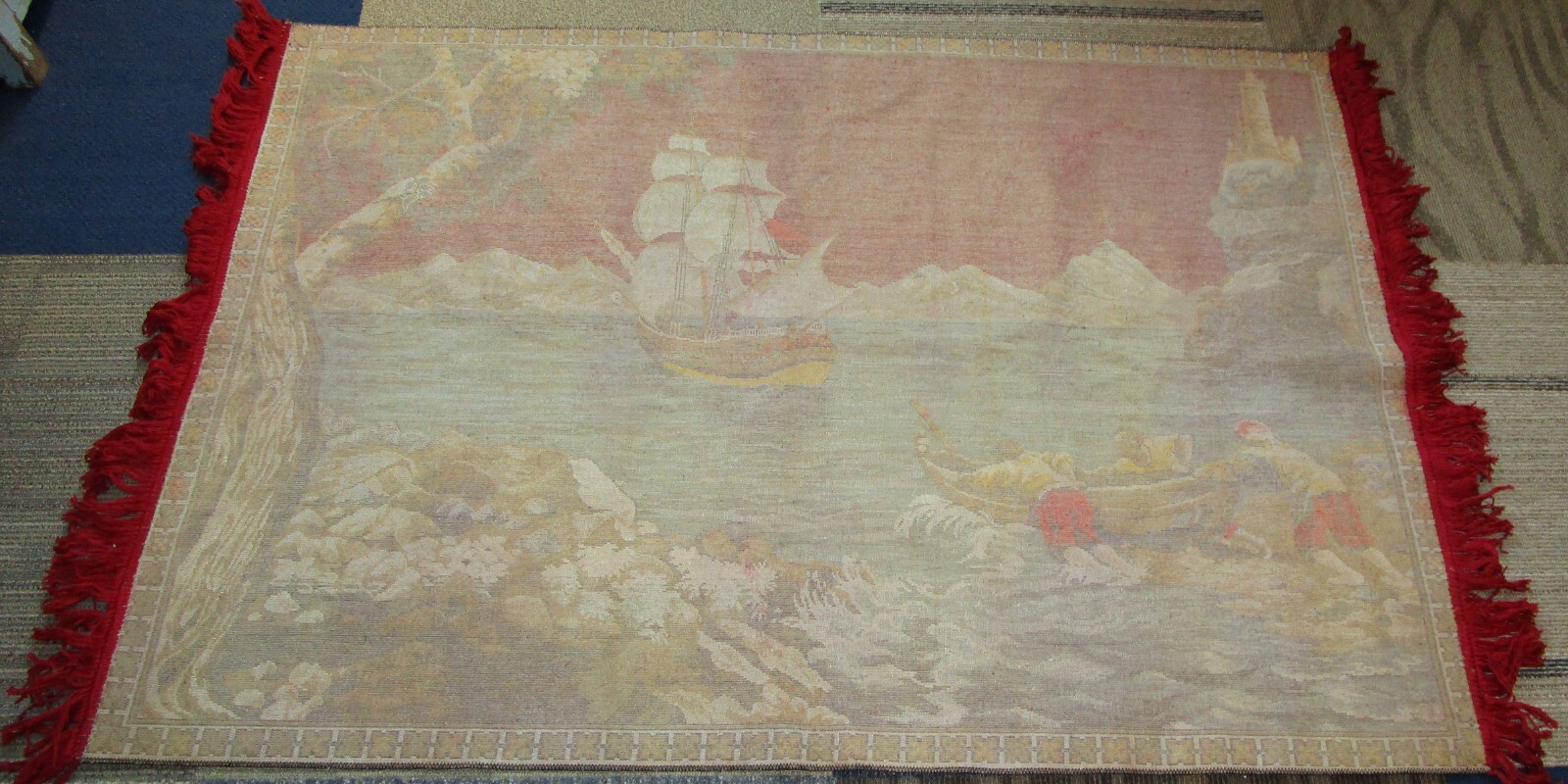 Vintage Large Seascape Tapestry