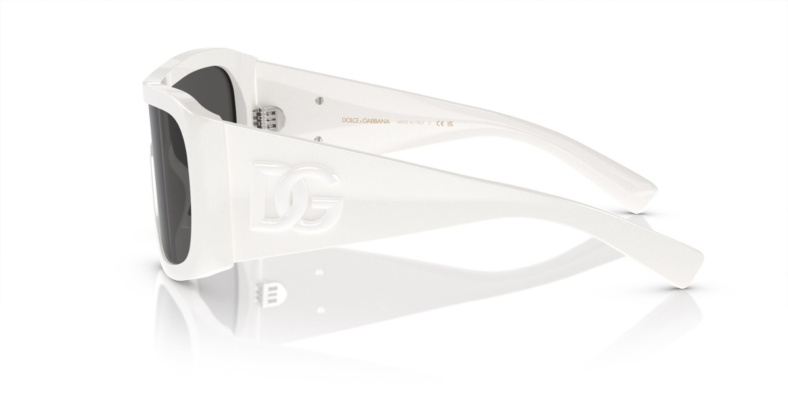 Pre-owned Dolce & Gabbana Dg 4454 White/dark Grey (3312/87) Sunglasses In Gray