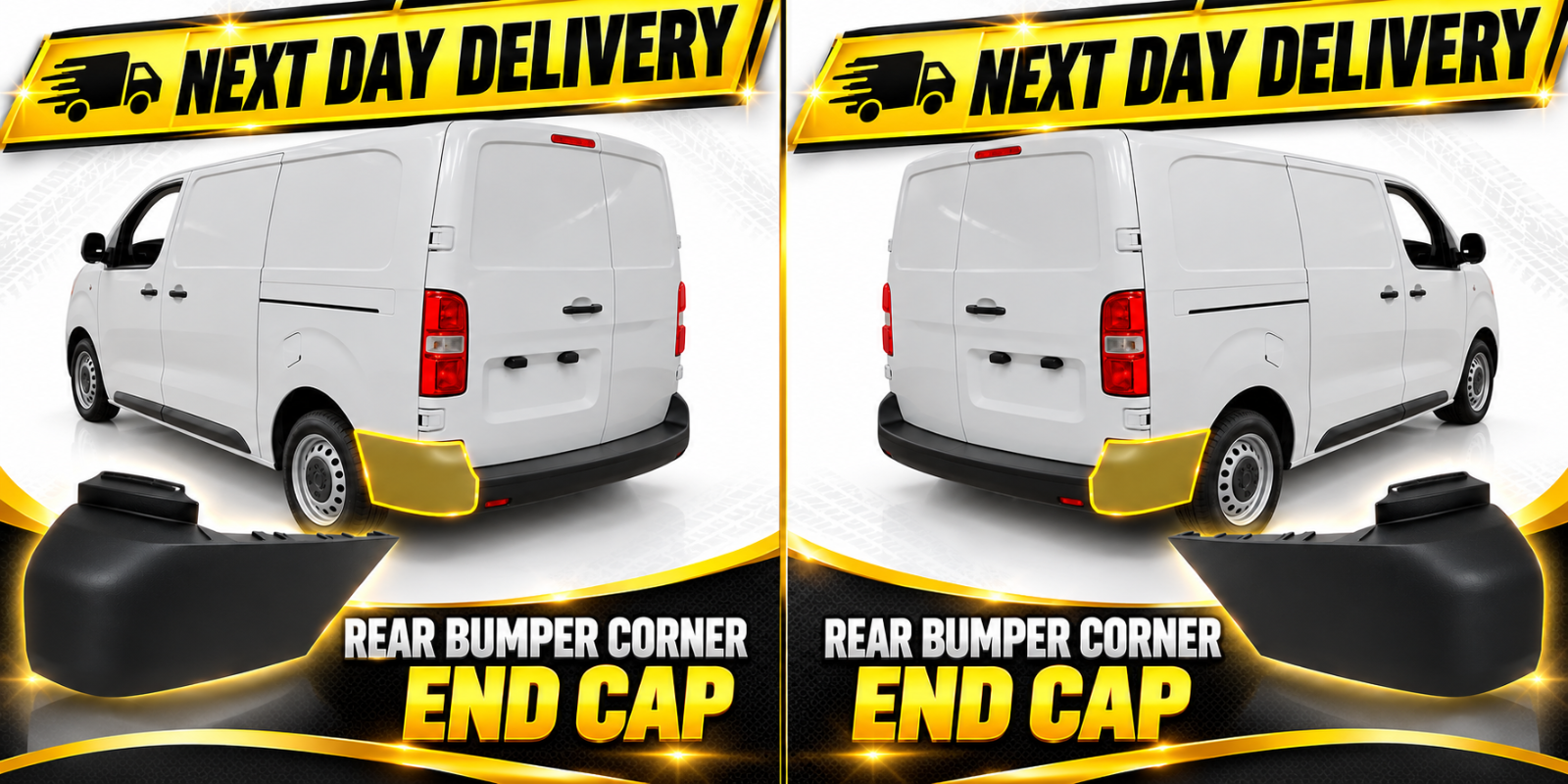 TOYOTA PROACE LWB 2016-2025 REAR BUMPER CORNER END CAP RIGHT LEFT SIDE PAIR SET