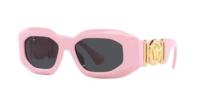 Pre-owned Versace Rock Icons Ve 4425u Capsule La Vacanza Pink/grey 54/18/145 Sunglasses In Gray