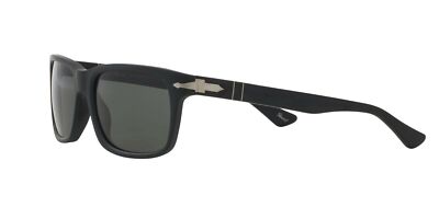 PERSOL PERSOL MATTE BLACK RECTANGULAR POLARIZED SUNGLASSES, 0PO3048S 900058 58MM