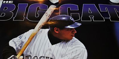 VINTAGE COLORADO ROCKIES POSTERS 1993/94 BIG CAT ANDRES GALARRAGA 4243 LOGO 4019