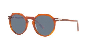 Pre-owned Persol Po 3281s Terra Di Siena/blue 52/21/145 Unisex Sunglasses