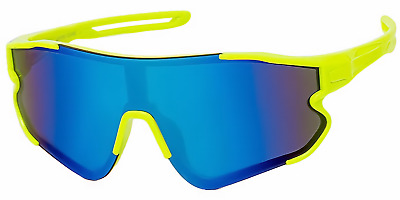 Kids Wrap Sports Shield Baseball Cycling Sunglasses Multi Color Mirror 27RV