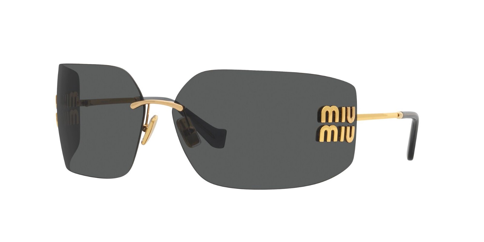 サングラス MIU MIU Woman Sunglasses Grey 0MU54YS 5AK30B Miu Miu Sunglasses MU 54YS Gold Light Grey 5AK3/0B Logo