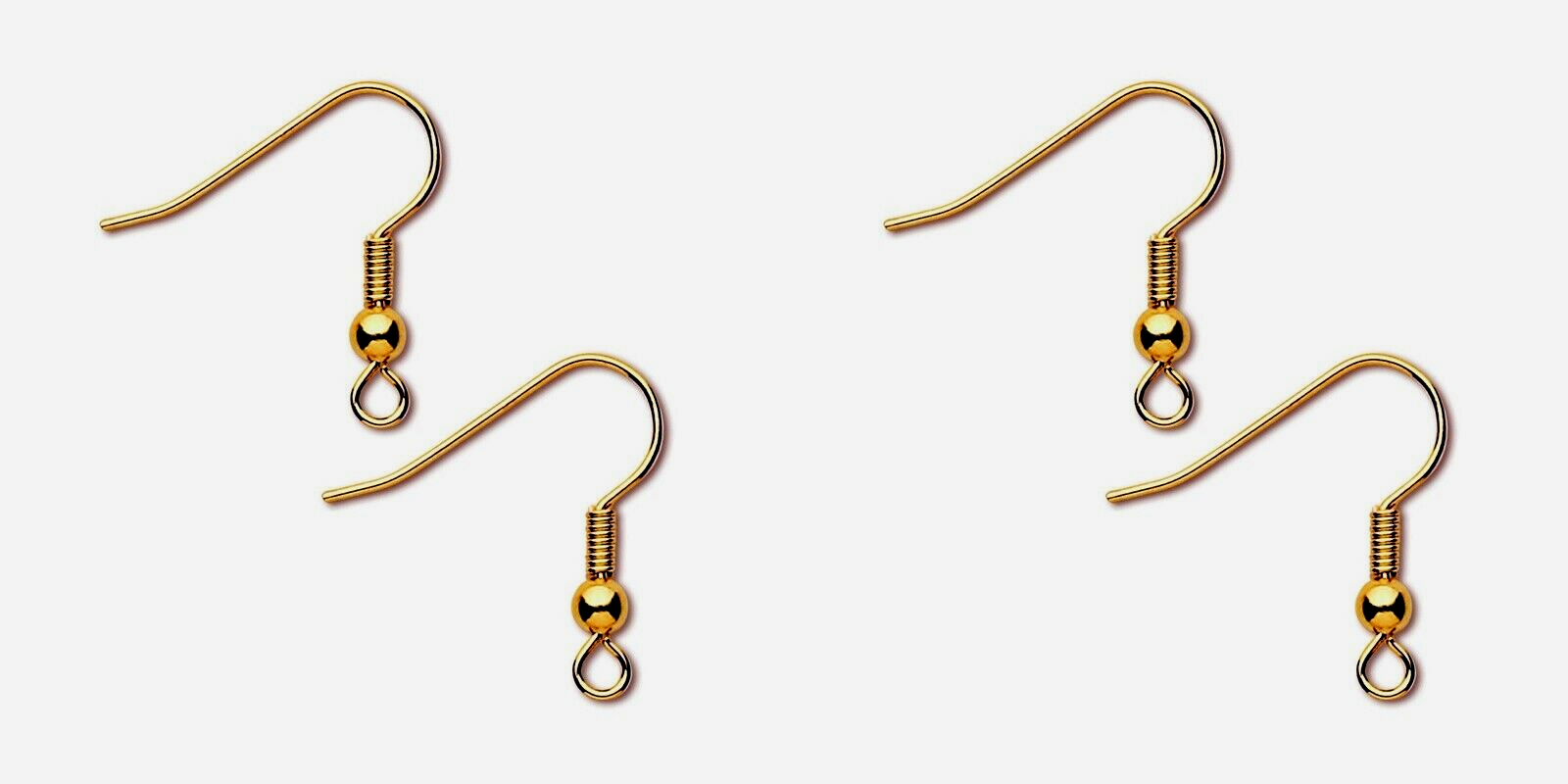144 GOLD Plated Stainless Steel EAR WIRES Hooks EarWires w/ Co...