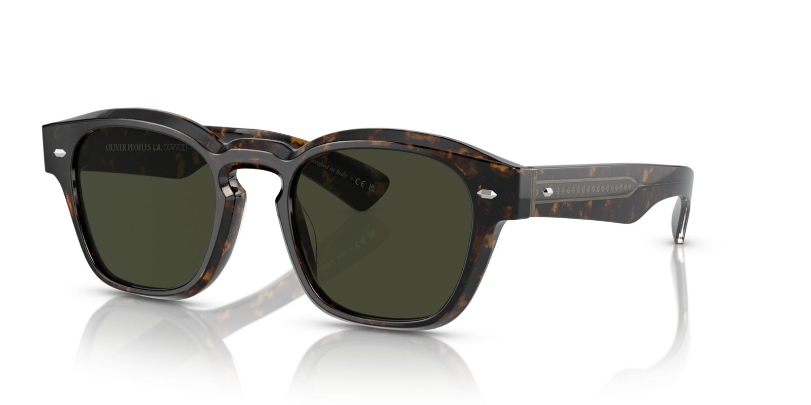 Pre-owned Oliver Peoples Maysen Ov 5521su Tortoise/g-15 Polarized (1747/p1) Sunglasses