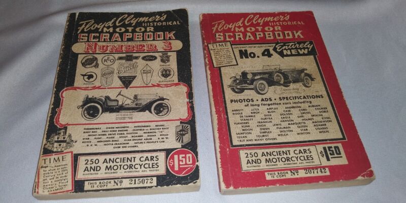 Lot of 2 Vintage Floyd Clymer’s Historical Motor Scrapbook No 3 4 