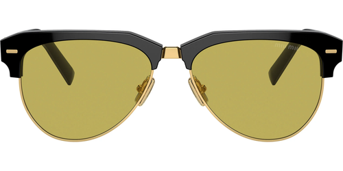 Pre-owned Miu Miu 0mu09zs-571ab07o Pilot Black In Green