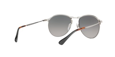Pre-owned Persol Po7649s 1068m3 Mt Silver Grad Green Polarized 53 Mm Men's Sunglasses
