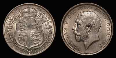 GREAT BRITAN UK 1916 Half 1/2 Crown - George V Silver Coin