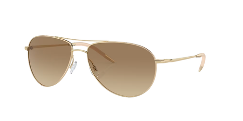 Pre-owned Oliver Peoples 0ov1002s-59524251 Pilot Gold In Brown