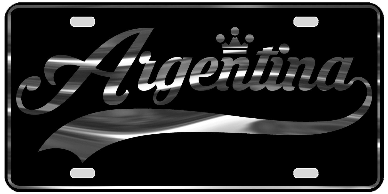 Argentina License Plate All Mirror Plate & Chrome and Regular Vinyl Choices