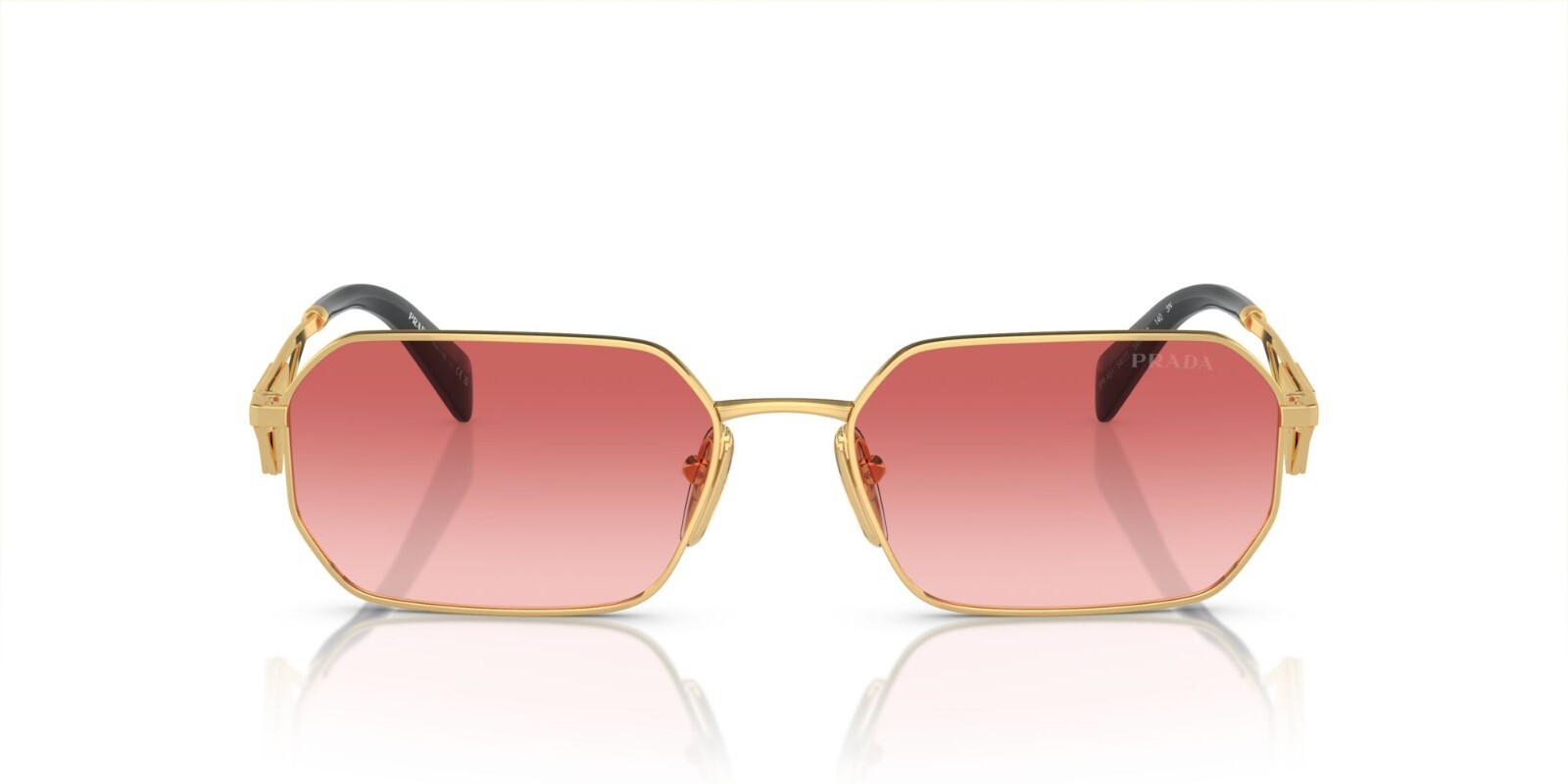 Pre-owned Prada Pr A51s Gold/pink Red Shaded (5ak-40c) Sunglasses