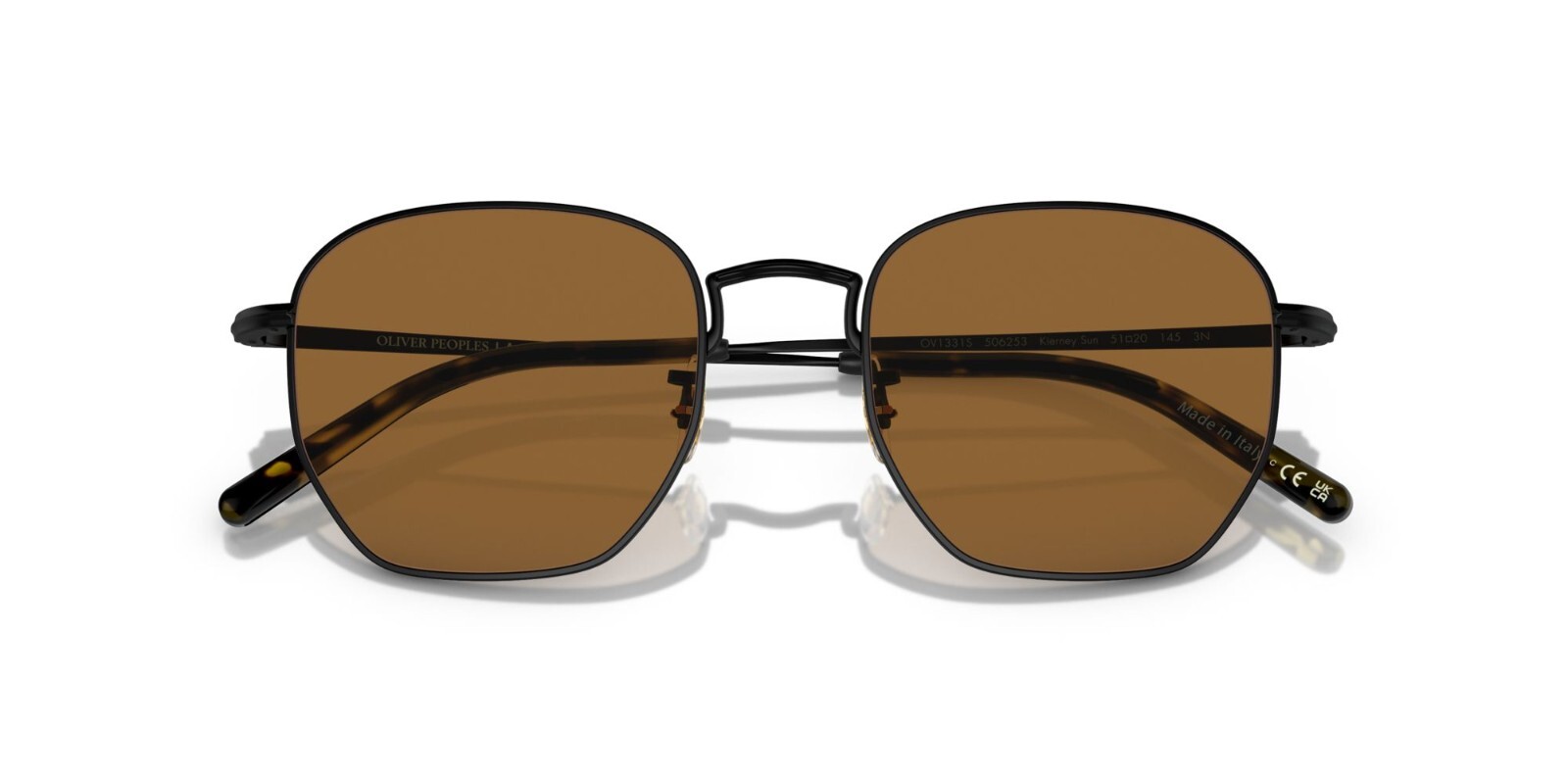 Pre-owned Oliver Peoples Kierney Sun Ov 1331s Matte Black/true Brown (5062/53) Sunglasses