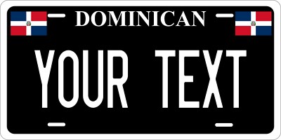 Dominican Rep Map Black License Plate Personalized Custom Car Bike Motorcycle