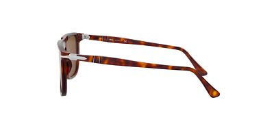 Pre-owned Persol Po3225s Rectangular Sunglasses Havana/brown Polarized 56 Millimeters